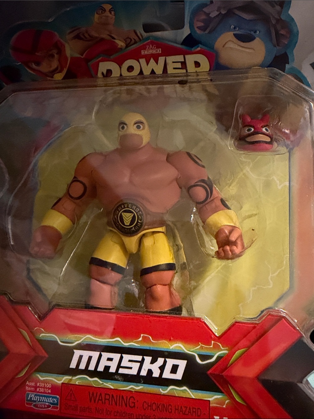 Masko Yellow Wrestler Action Figure with Alternate Head